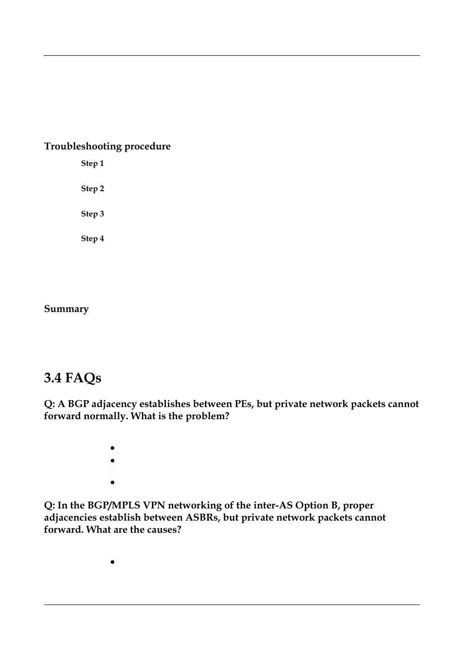 Troubleshooting procedure, Summary, 4 faqs | Panasonic NN46240-710 User Manual | Page 100 / 181