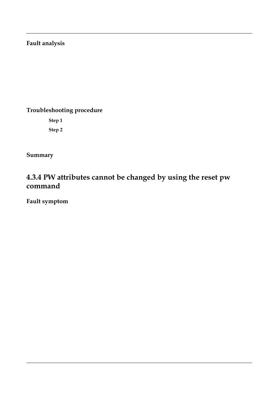 Fault analysis, Troubleshooting procedure, Summary | Fault symptom | Panasonic NN46240-710 User Manual | Page 132 / 181