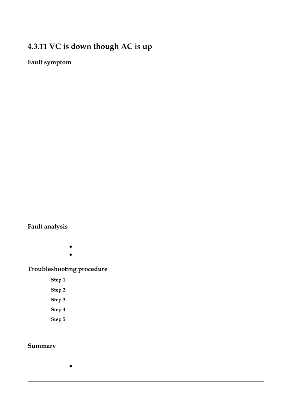 11 vc is down though ac is up, Fault symptom, Fault analysis | Troubleshooting procedure, Summary, 11 vc is down though ac is up -37, Vc is down though ac is up | Panasonic NN46240-710 User Manual | Page 147 / 181