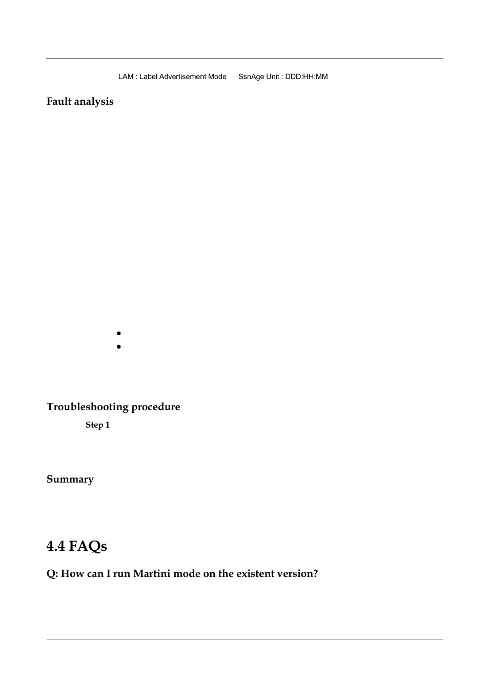 Fault analysis, Troubleshooting procedure, Summary | 4 faqs | Panasonic NN46240-710 User Manual | Page 150 / 181
