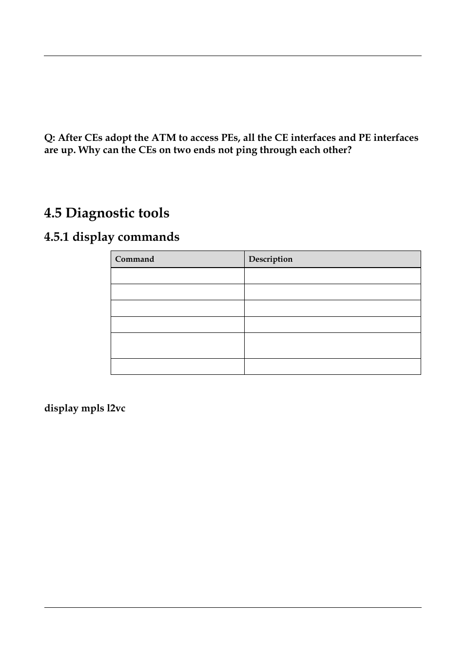 5 diagnostic tools, 1 display commands, Display mpls l2vc | 1 display commands -23, 5 diagnostic tools -44 | Panasonic NN46240-710 User Manual | Page 154 / 181