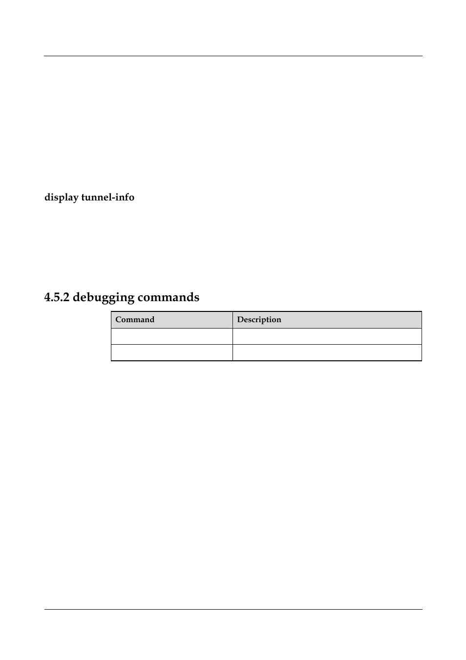 Display tunnel-info, 2 debugging commands, 2 debugging commands -45 | Panasonic NN46240-710 User Manual | Page 155 / 181