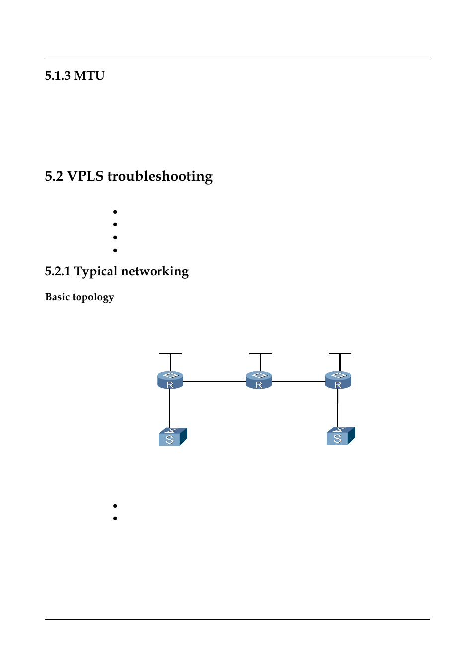 3 mtu, 2 vpls troubleshooting, 1 typical networking | Basic topology, 2 layer 2 vpn troubleshooting -7, 3 mtu -4, 1 typical networking -4 | Panasonic NN46240-710 User Manual | Page 163 / 181