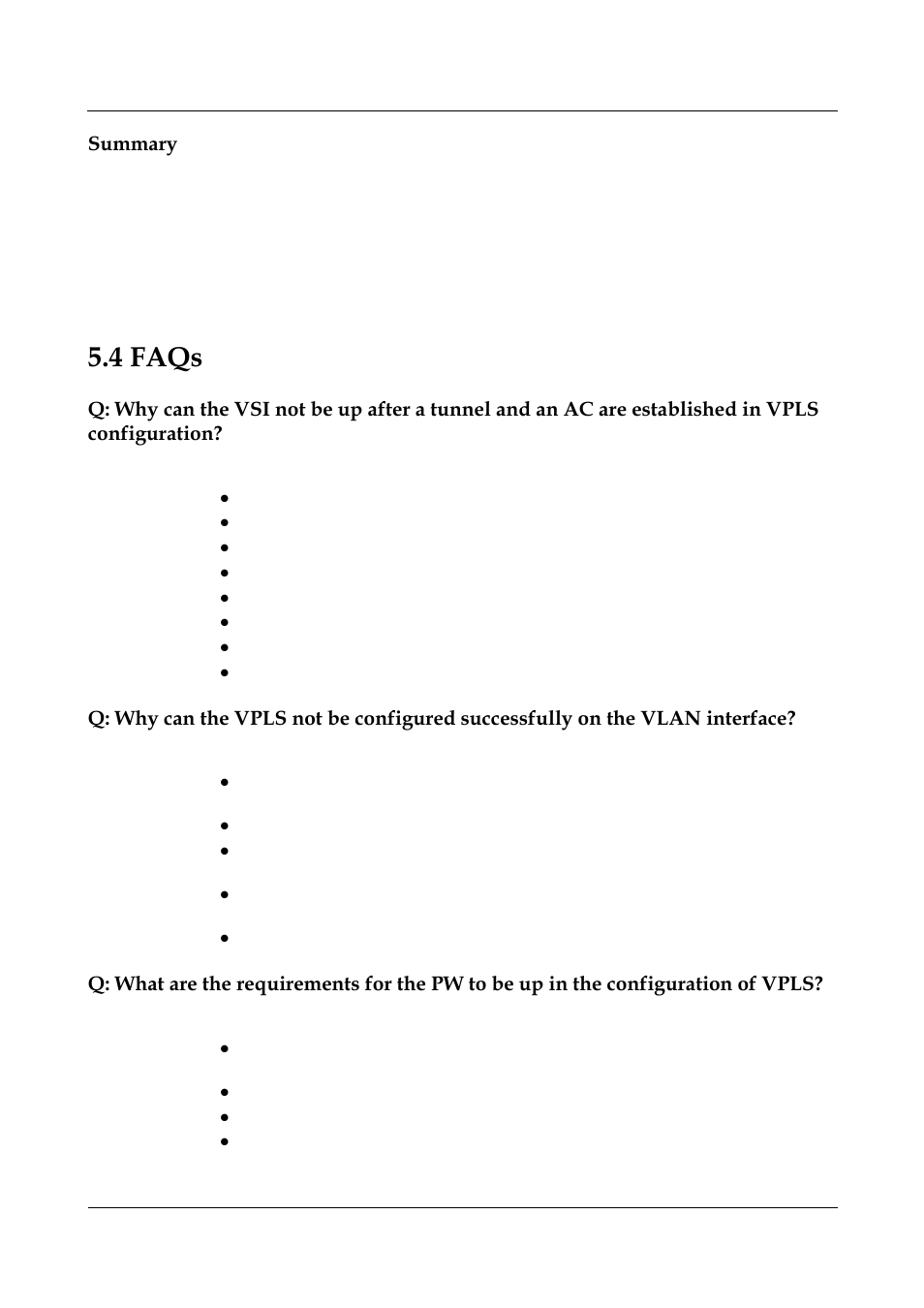 Summary, 4 faqs | Panasonic NN46240-710 User Manual | Page 176 / 181