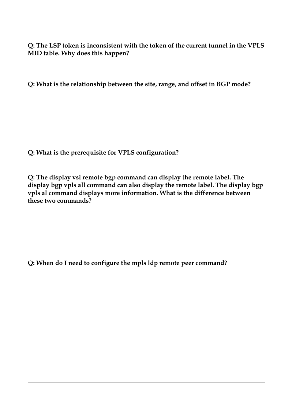 Q: what is the prerequisite for vpls configuration | Panasonic NN46240-710 User Manual | Page 178 / 181