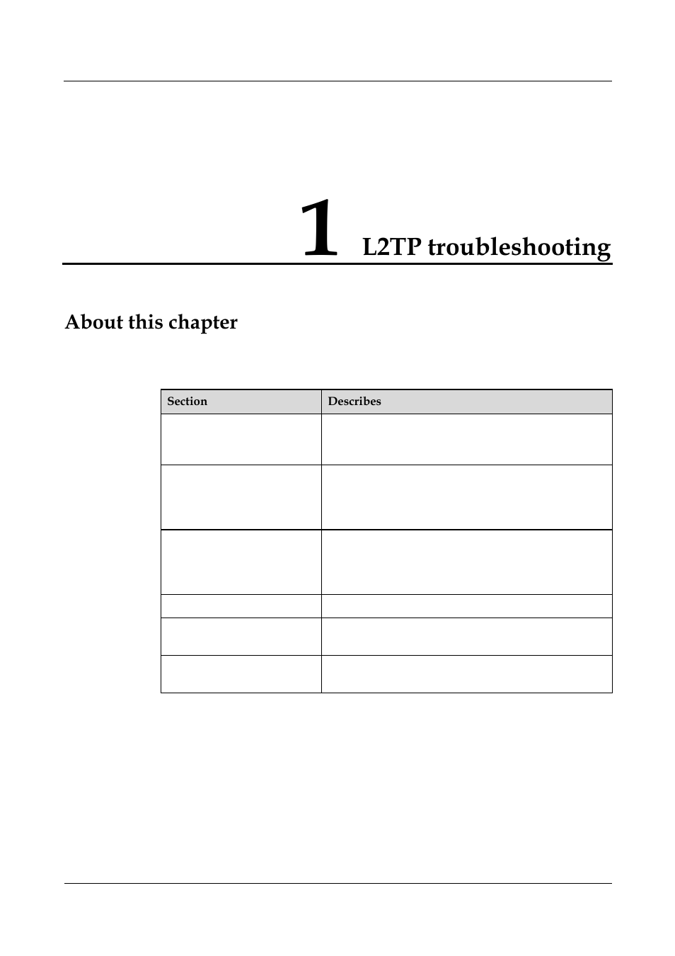 L2tp troubleshooting, About this chapter, 1 l2tp troubleshooting -5 | Panasonic NN46240-710 User Manual | Page 21 / 181