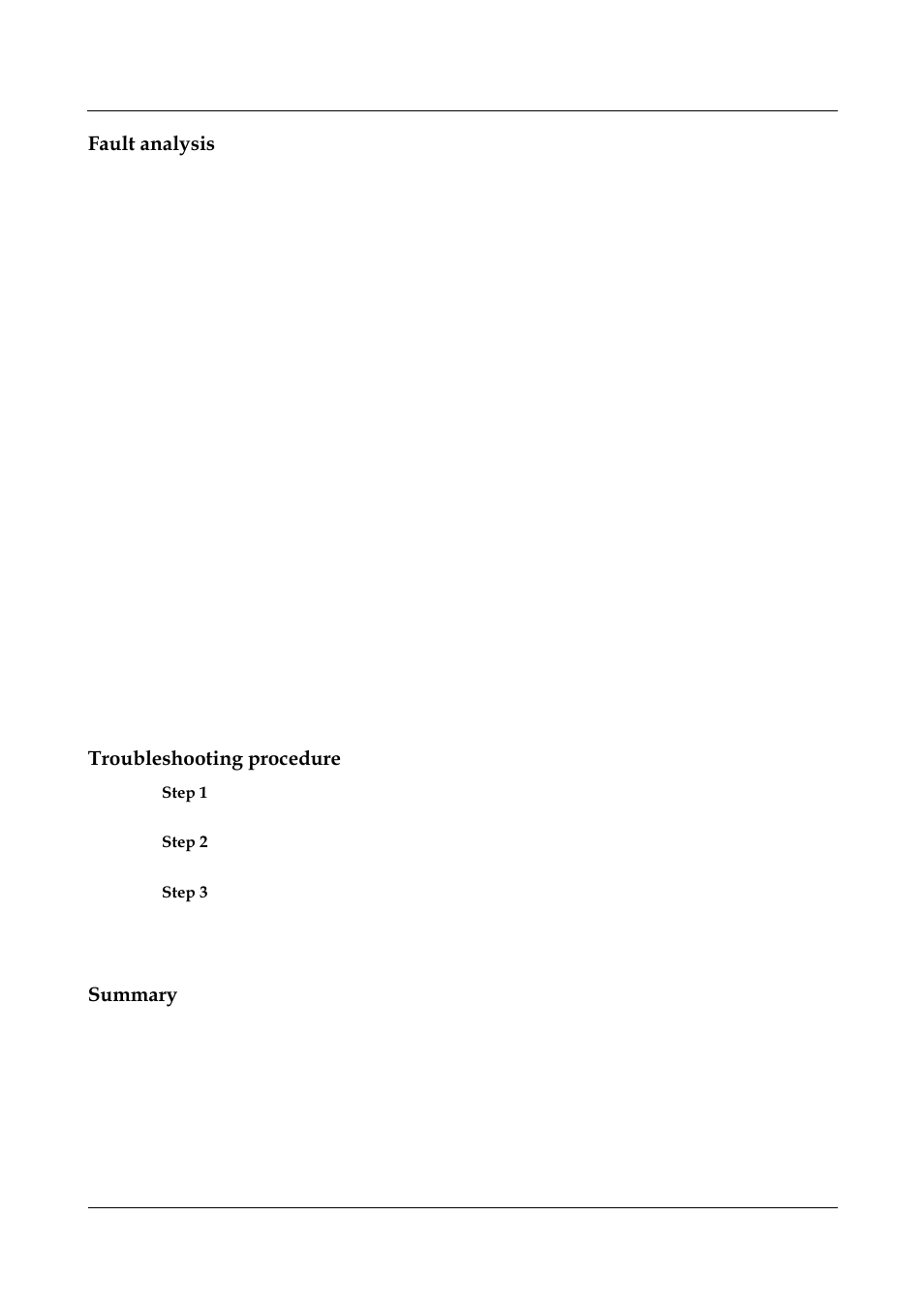 Fault analysis, Troubleshooting procedure, Summary | 4 troubleshooting procedure -8 | Panasonic NN46240-710 User Manual | Page 37 / 181