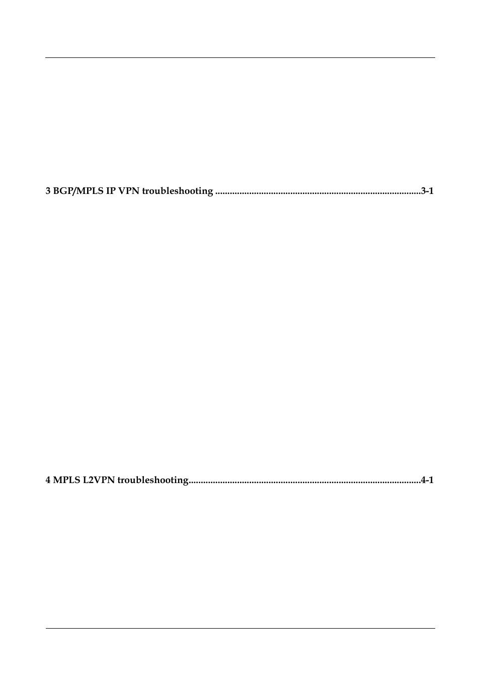 3 bgp/mpls ip vpn troubleshooting -1, 4 mpls l2vpn troubleshooting -1 | Panasonic NN46240-710 User Manual | Page 4 / 181