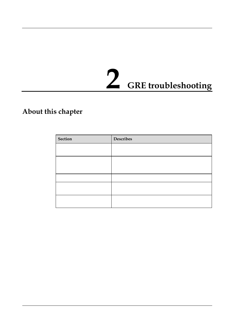 Gre troubleshooting, About this chapter, 2 gre troubleshooting -1 | Panasonic NN46240-710 User Manual | Page 55 / 181