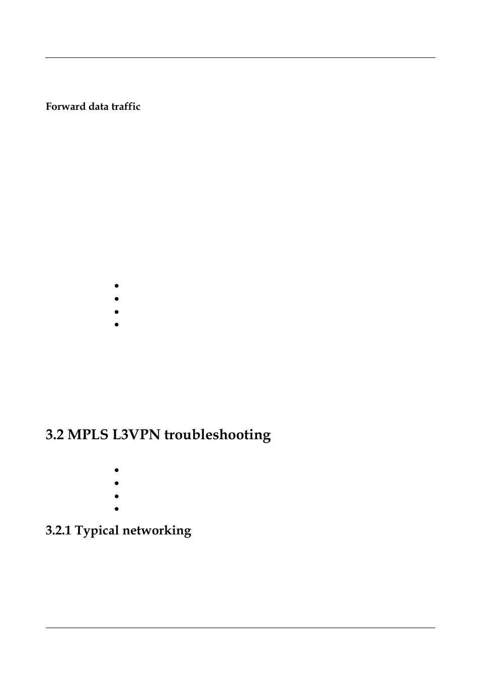 Forward data traffic, 2 mpls l3vpn troubleshooting, 1 typical networking | 2 mpls l3vpn troubleshooting -5, 1 typical networking -5, Forward data tragic | Panasonic NN46240-710 User Manual | Page 84 / 181