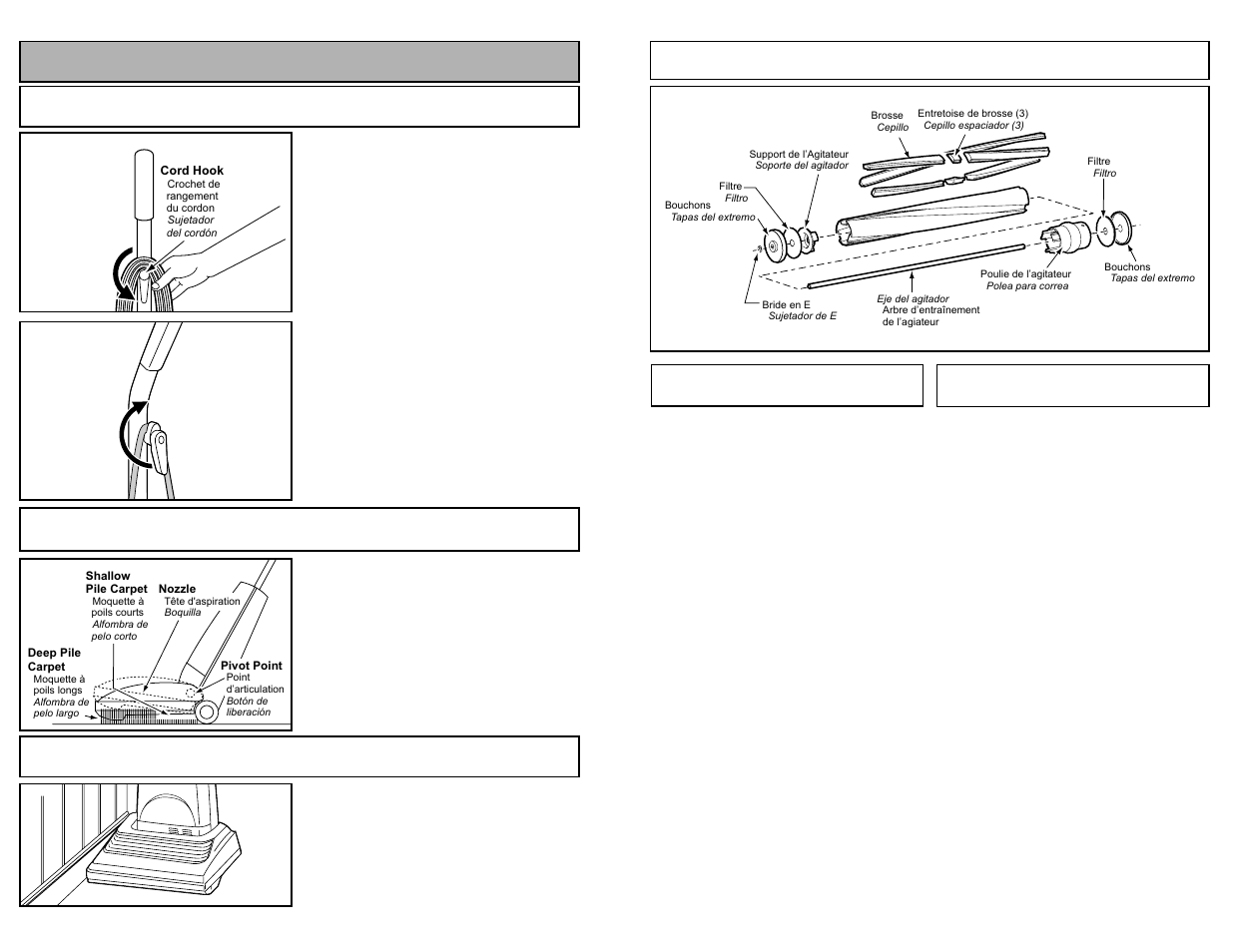 Features, Using cord hook, Automatic self adjusting nozzle | Edge cleaning | Panasonic MC-UG585 User Manual | Page 14 / 48