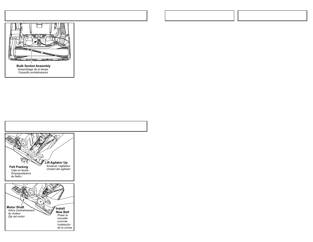 Replacing headlight bulb, Replacing belt | Panasonic MC-UG585 User Manual | Page 28 / 48