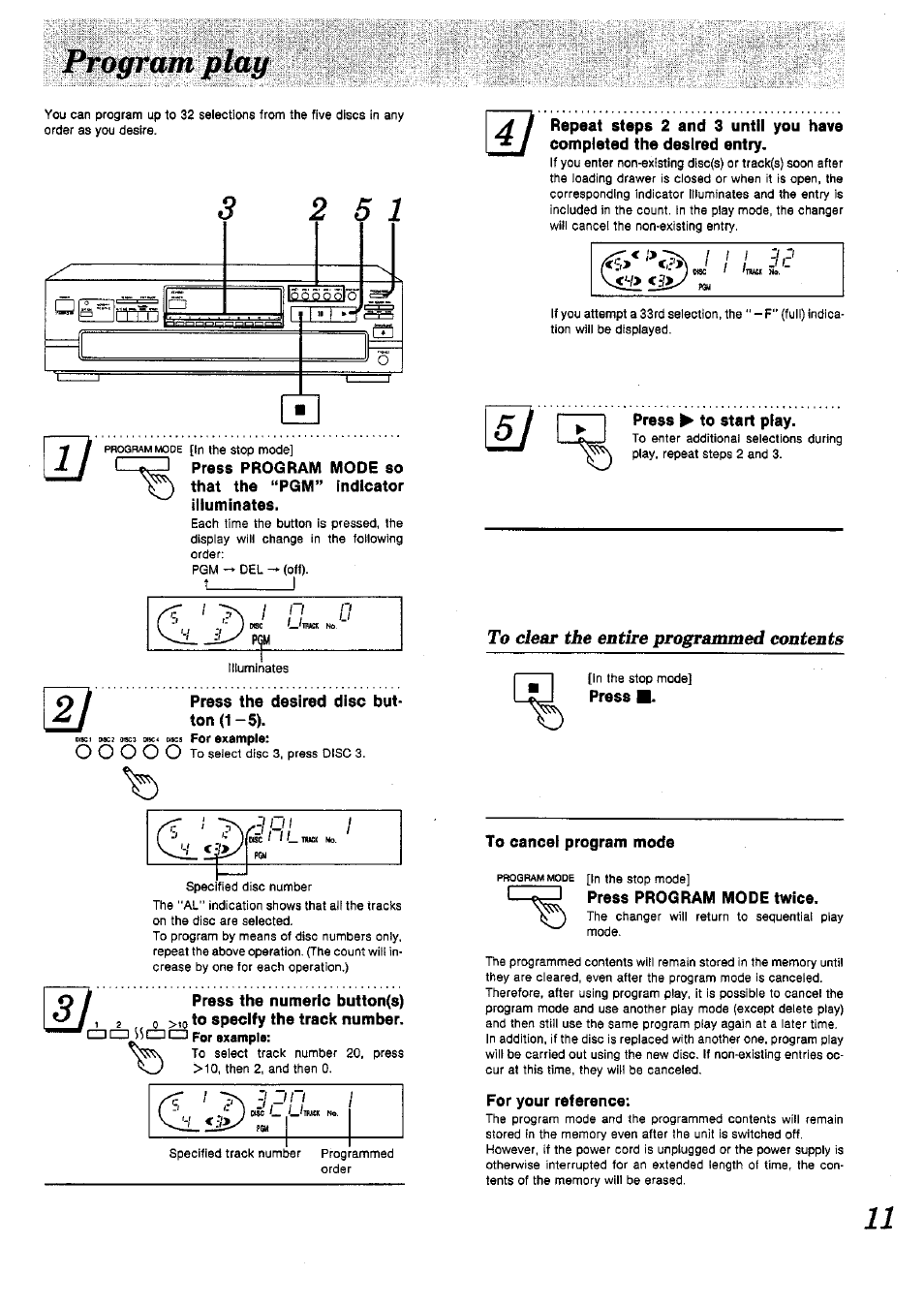 Panasonic SL-PD1010 User Manual | Page 11 / 24