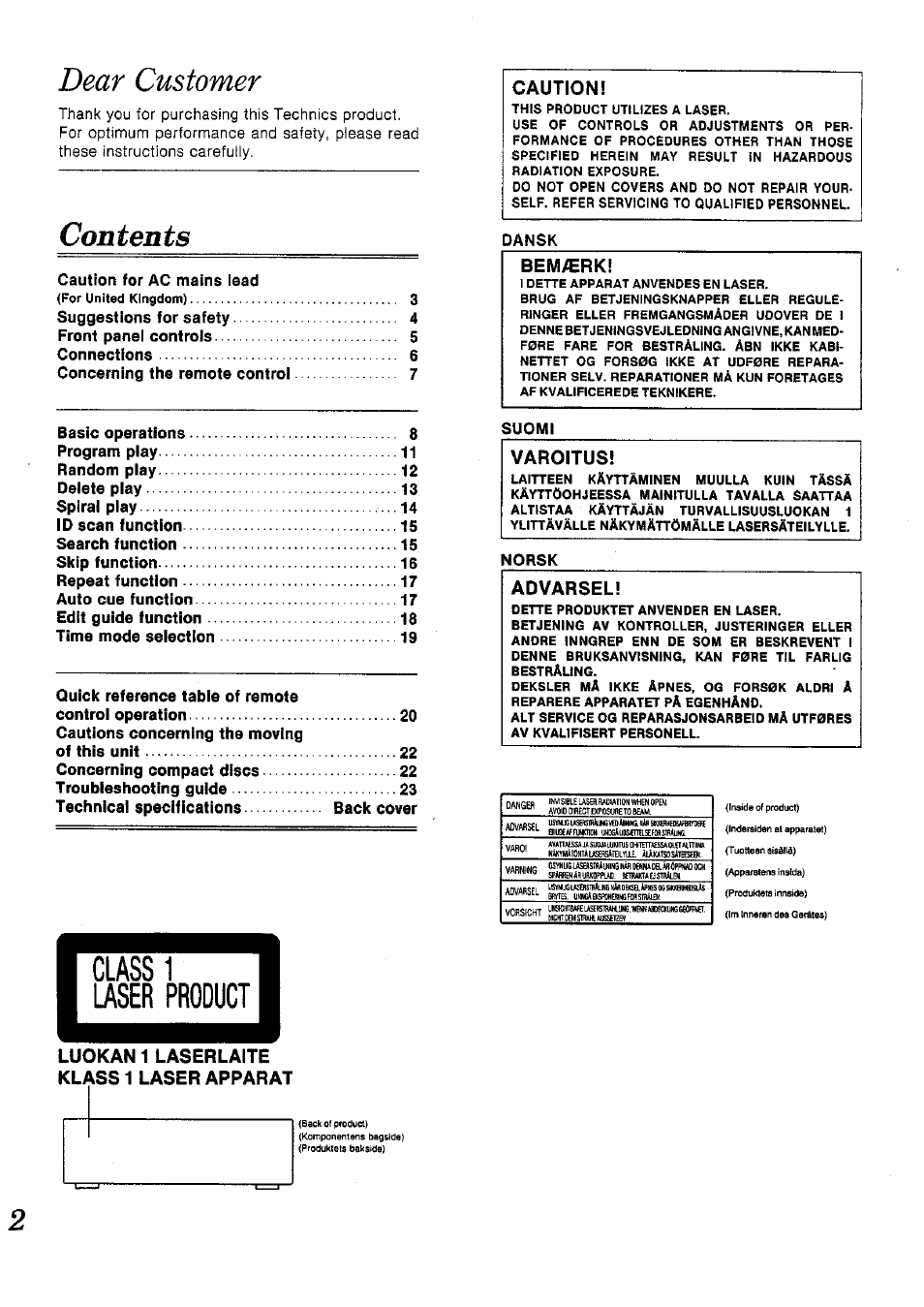 Panasonic SL-PD1010 User Manual | Page 2 / 24