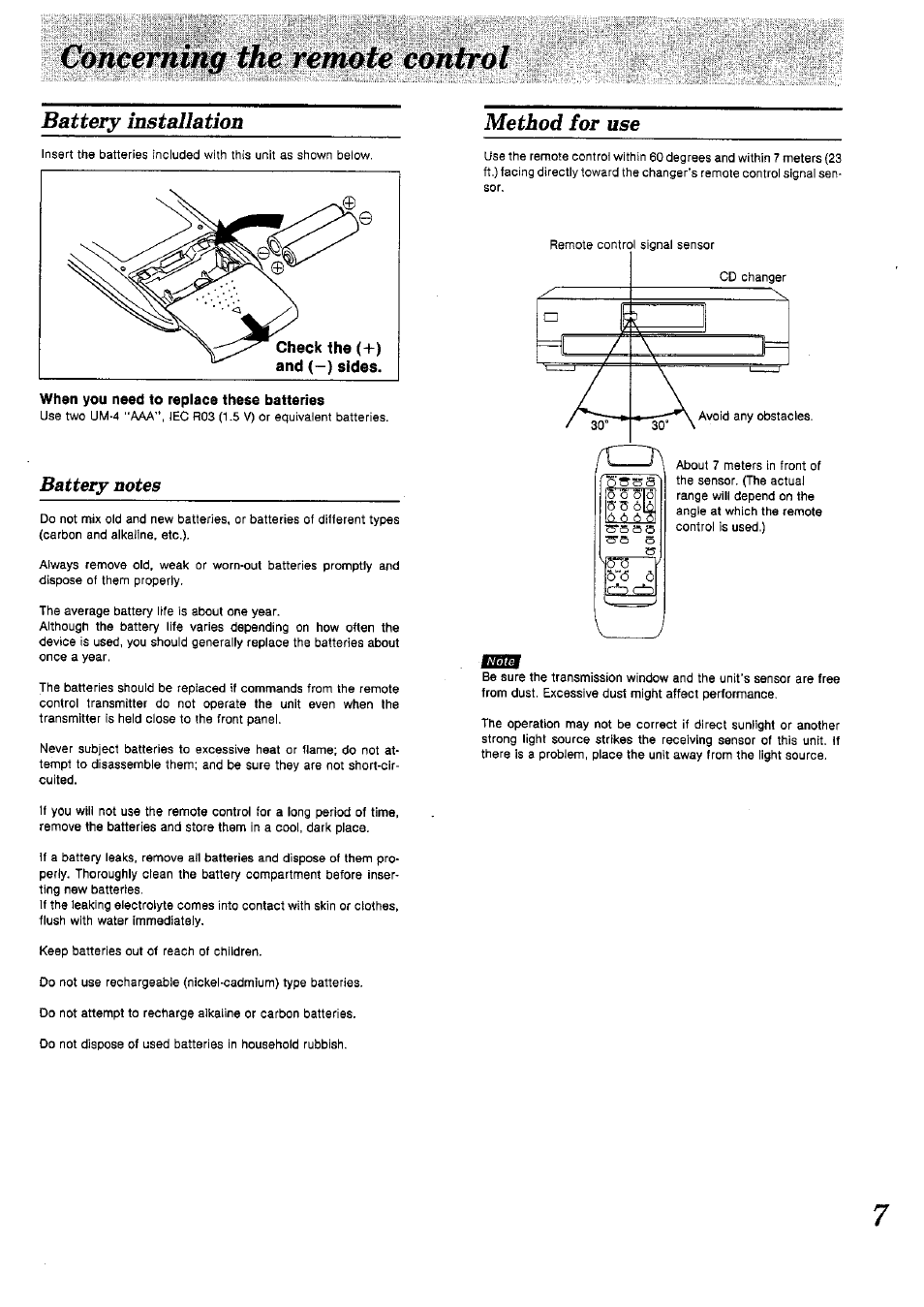 When you need to replace these batteries, Mili, Battery installation method for use | Panasonic SL-PD1010 User Manual | Page 7 / 24