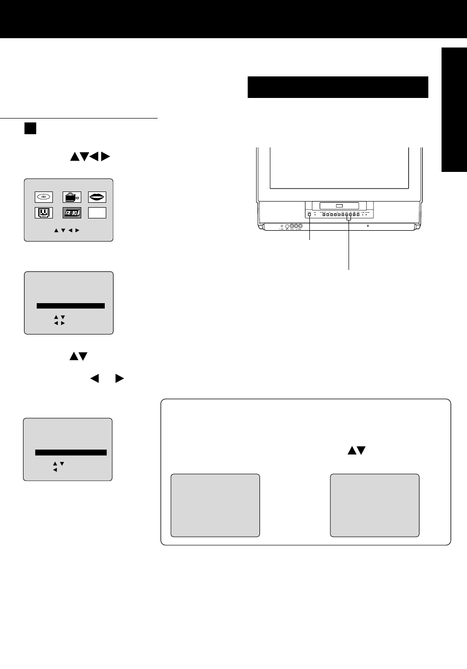 Time zone adjust, Initial setup, Add or delete a channel | 1) press to select “clock.” 2) press set, Turn the unit power on | Panasonic PV-24DF62 User Manual | Page 13 / 56