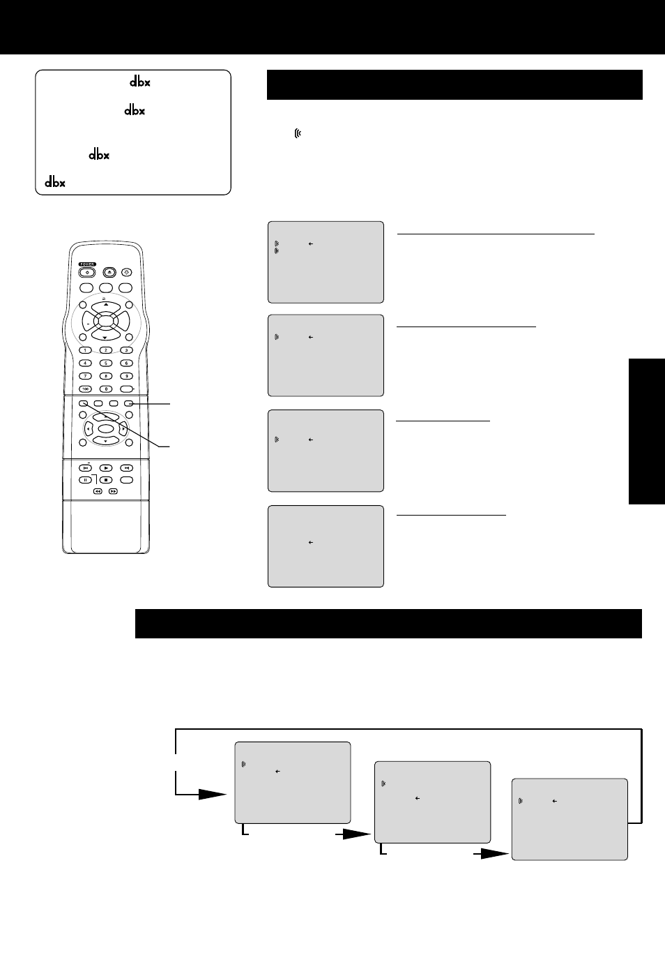 Mts broadcast/tv stereo system, Receivable broadcast types, Select audio mode for tv viewing | Tv operation, Example, Arrow shows selection.), Press audio, Mono broadcast normal monaural sound broadcast, Equipped with, Tv noise reduction for true mts reproduction | Panasonic PV-24DF62 User Manual | Page 19 / 56