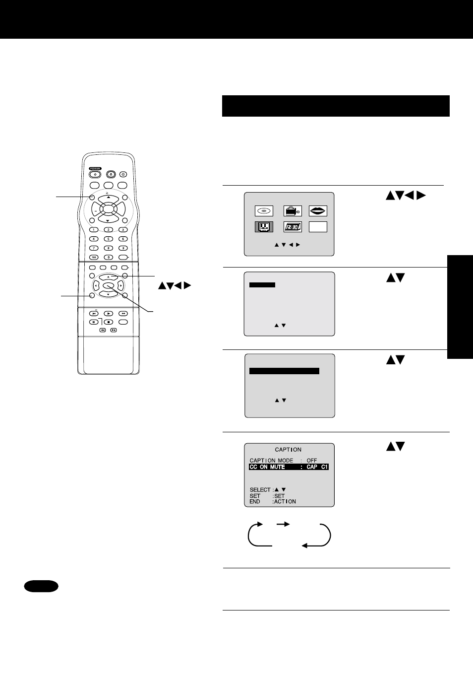 Caption on mute feature, Tv operation, 2) press set | Repeatedly to select desired mode | Panasonic PV-24DF62 User Manual | Page 21 / 56