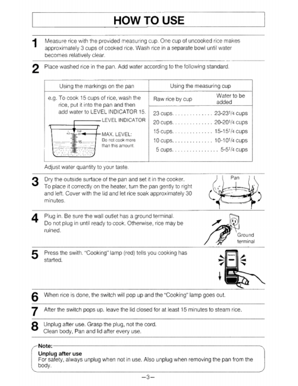How то use | Panasonic SR-42HZP User Manual | Page 4 / 5