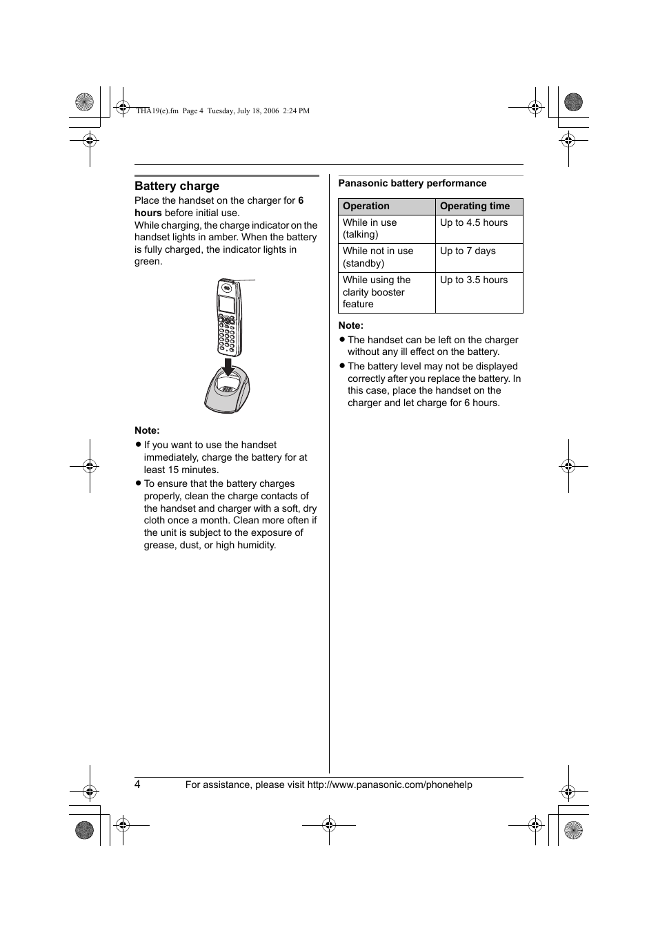 Panasonic KX-TH111 User Manual | Page 4 / 20