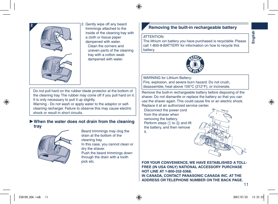 Panasonic ES8109 User Manual | Page 11 / 32