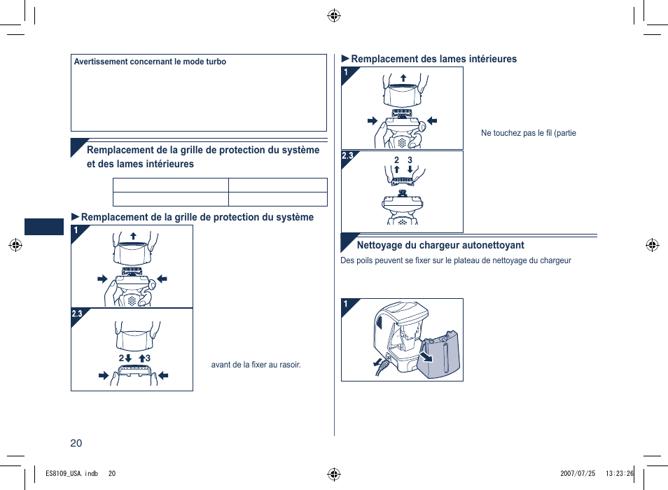 Panasonic ES8109 User Manual | Page 20 / 32