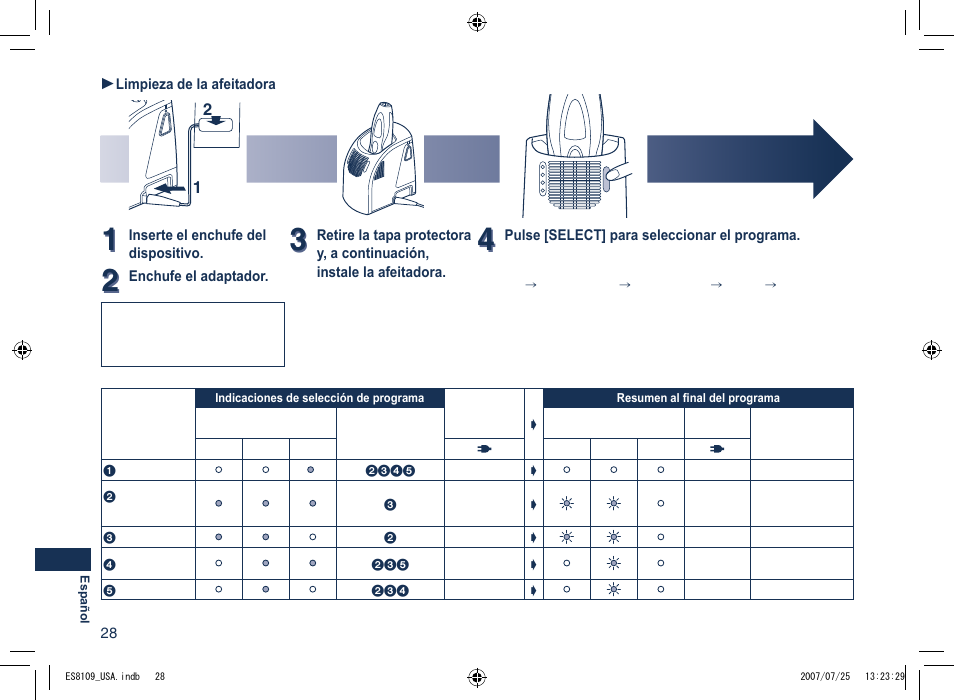 Panasonic ES8109 User Manual | Page 28 / 32