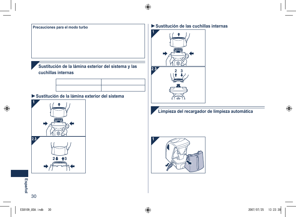 Panasonic ES8109 User Manual | Page 30 / 32