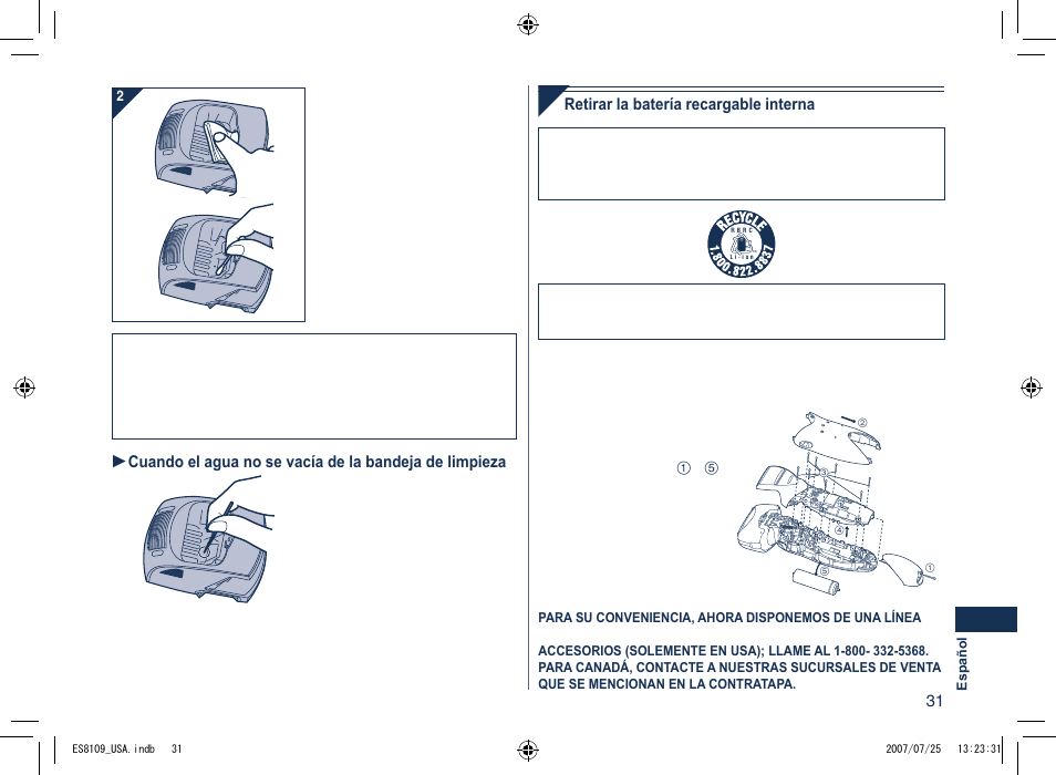 Panasonic ES8109 User Manual | Page 31 / 32