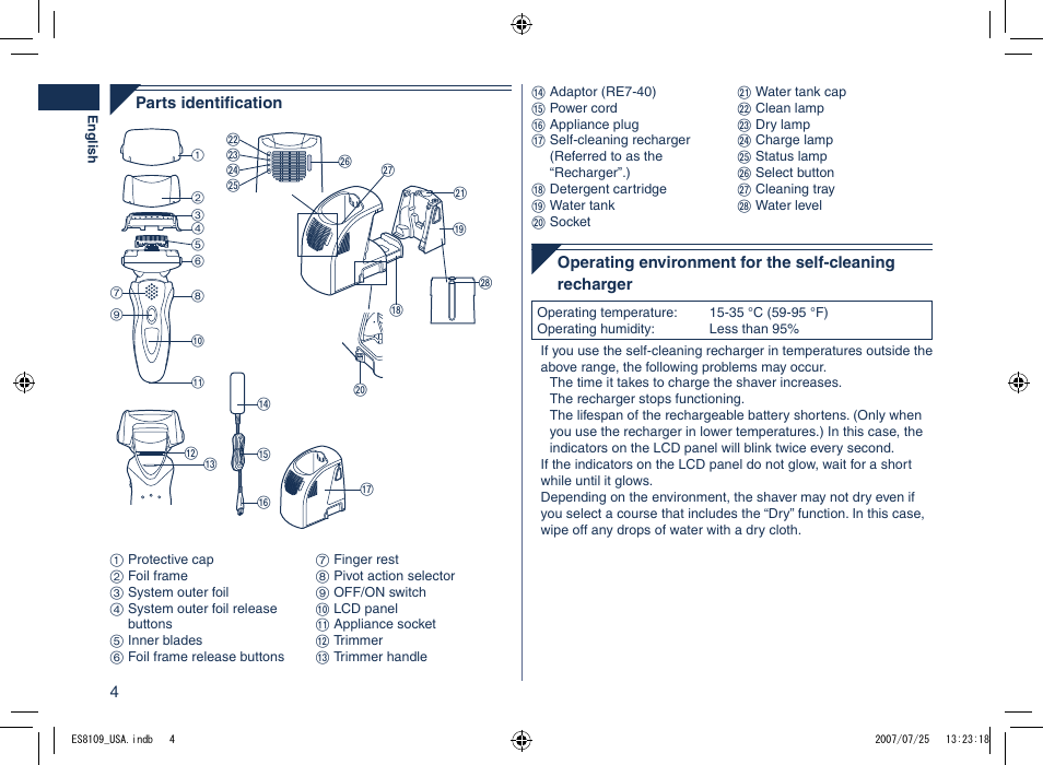 Panasonic ES8109 User Manual | Page 4 / 32