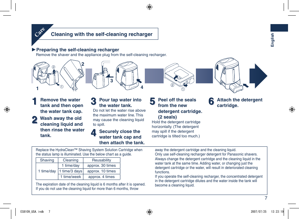 Panasonic ES8109 User Manual | Page 7 / 32