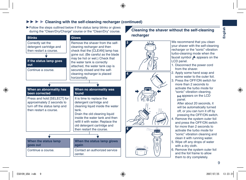 Panasonic ES8109 User Manual | Page 9 / 32