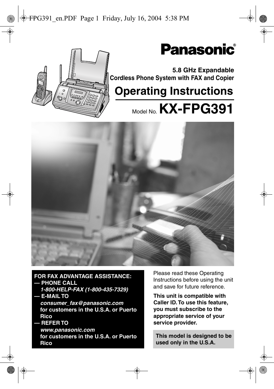 Panasonic KX-FPG391 User Manual | 126 pages