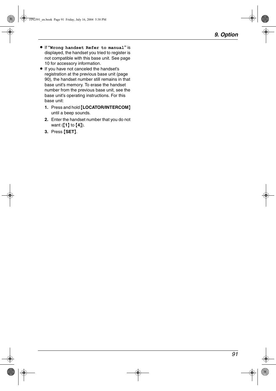 Option 91 | Panasonic KX-FPG391 User Manual | Page 93 / 126