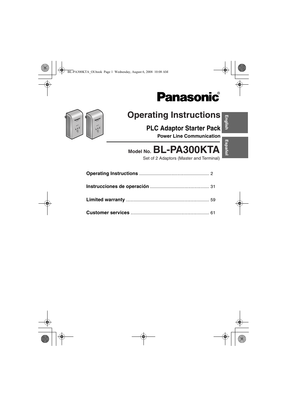 Panasonic BL-PA300KTA User Manual | 64 pages