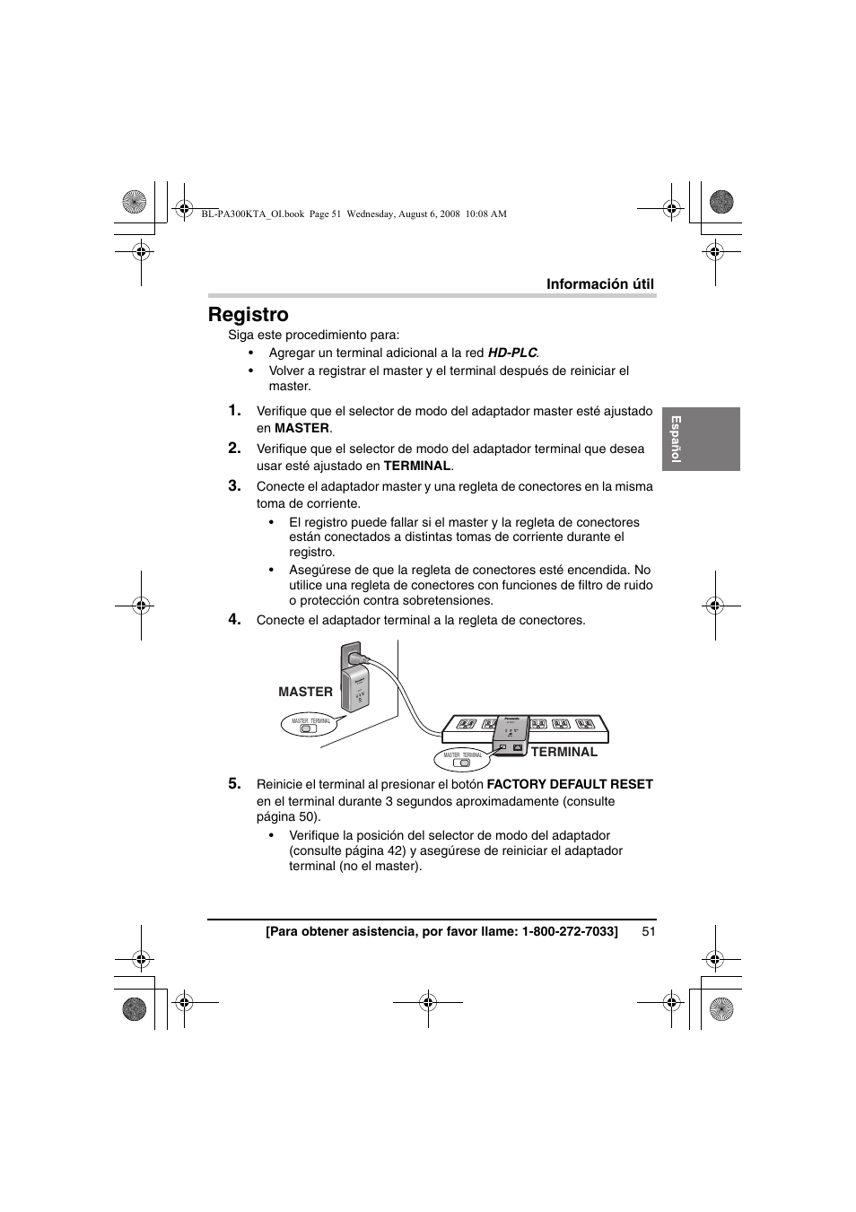 Registro | Panasonic BL-PA300KTA User Manual | Page 51 / 64