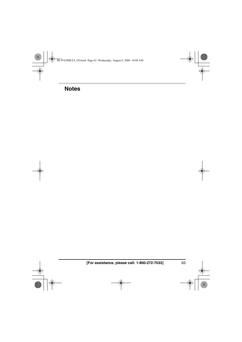 Panasonic BL-PA300KTA User Manual | Page 63 / 64
