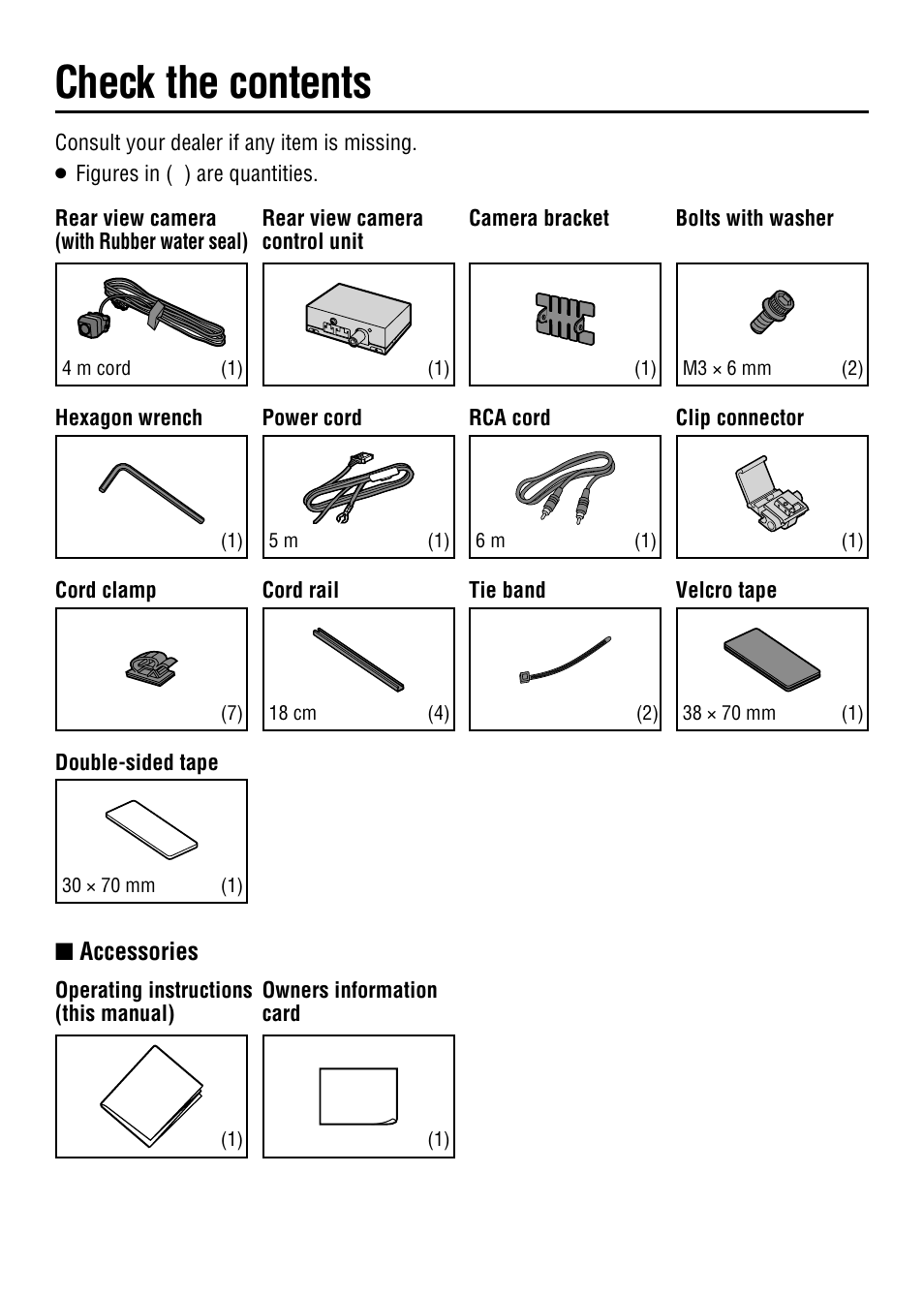 Check the contents, Q accessories | Panasonic CY-RC50KU User Manual | Page 11 / 20