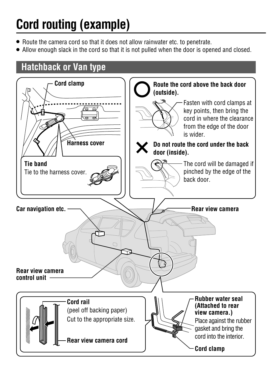 Cord routing (example), Hatchback or van type | Panasonic CY-RC50KU User Manual | Page 12 / 20