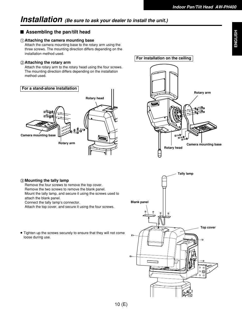 Installation | Panasonic AW-RP400E User Manual | Page 11 / 272
