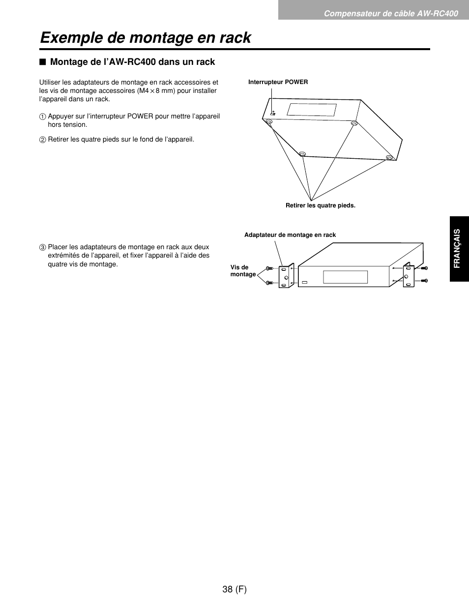 Exemple de montage en rack | Panasonic AW-RP400E User Manual | Page 147 / 272