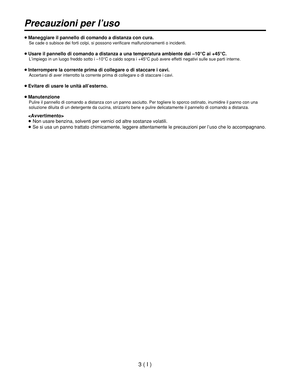 Precauzioni per l’uso | Panasonic AW-RP400E User Manual | Page 166 / 272