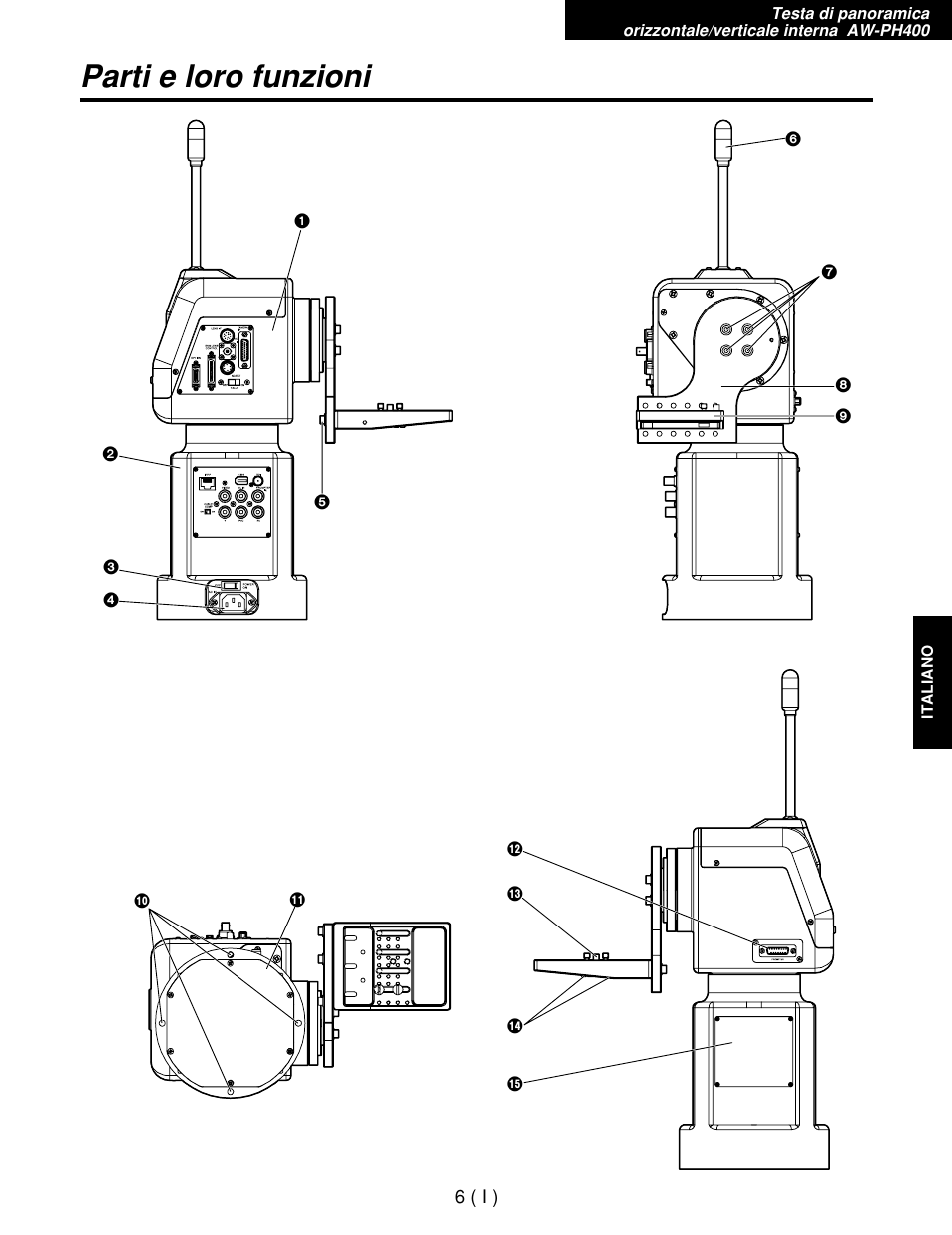 Parti e loro funzioni | Panasonic AW-RP400E User Manual | Page 169 / 272