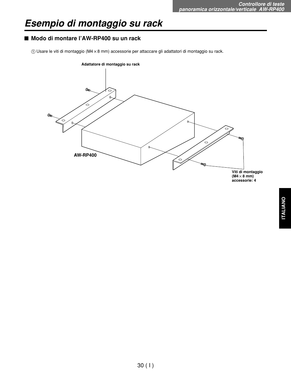 Esempio di montaggio su rack | Panasonic AW-RP400E User Manual | Page 193 / 272