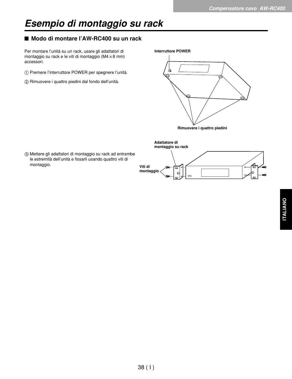 Esempio di montaggio su rack | Panasonic AW-RP400E User Manual | Page 201 / 272