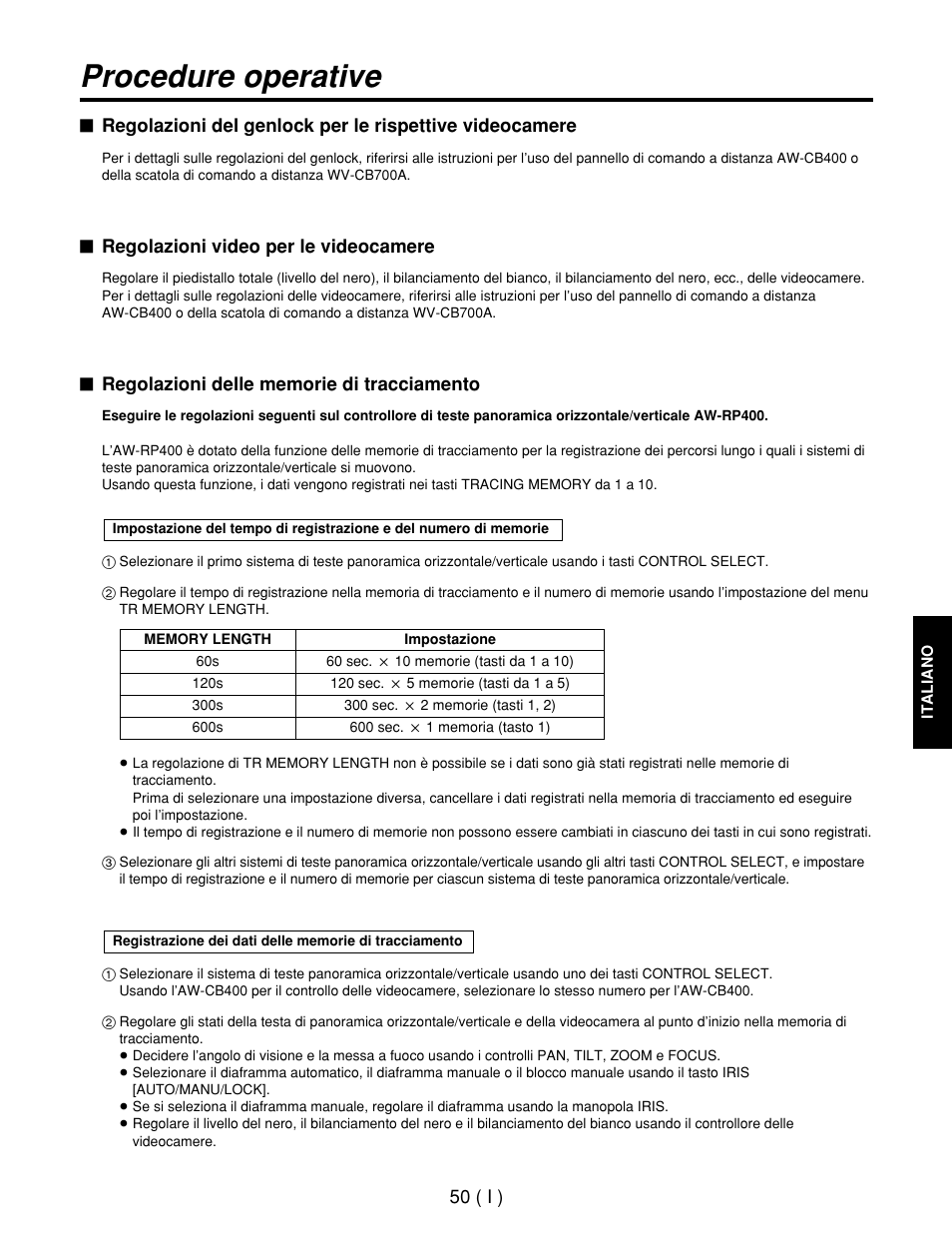 Procedure operative | Panasonic AW-RP400E User Manual | Page 213 / 272