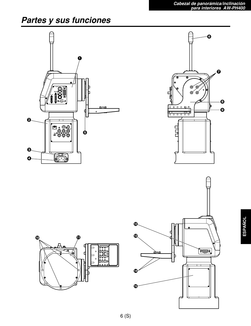 Partes y sus funciones | Panasonic AW-RP400E User Manual | Page 223 / 272