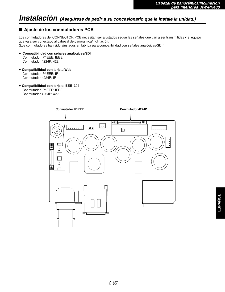 Instalación | Panasonic AW-RP400E User Manual | Page 229 / 272