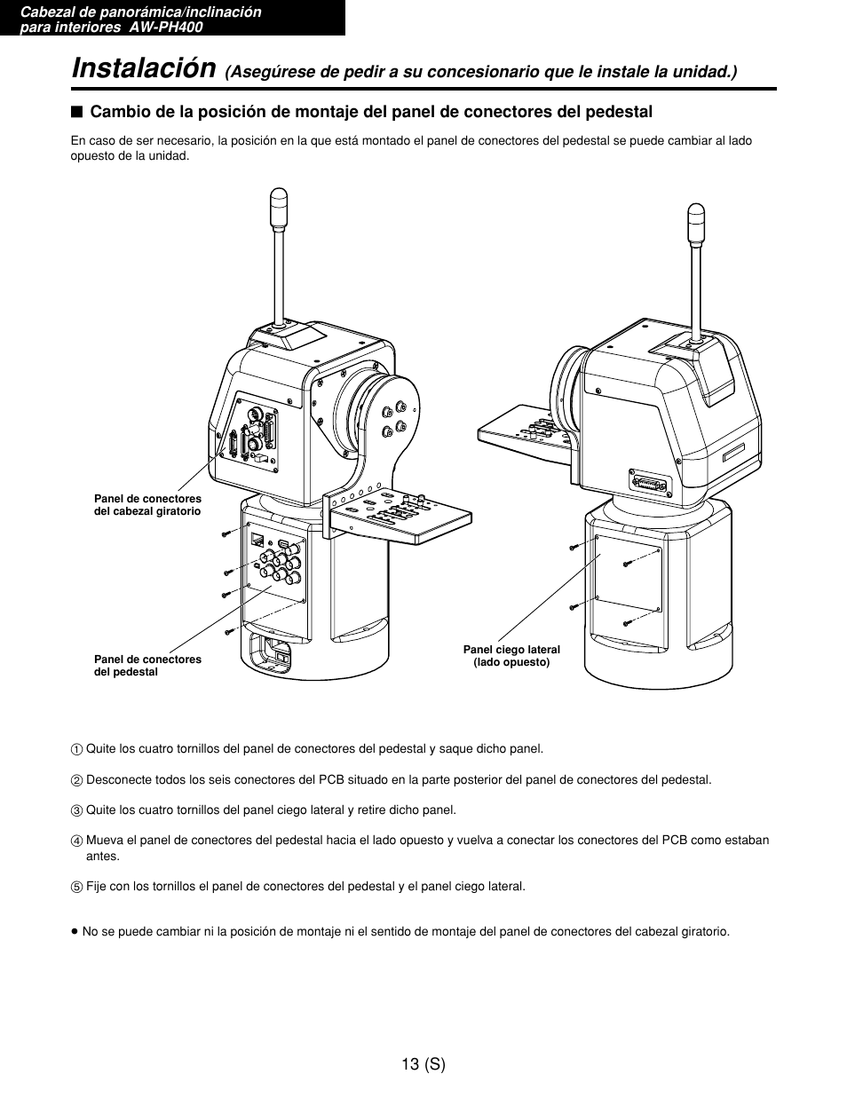 Instalación | Panasonic AW-RP400E User Manual | Page 230 / 272