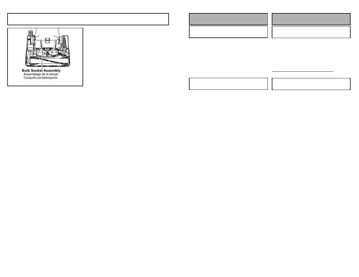 Replacing headlight bulb, Para operar la aspiradora fonctionnement | Panasonic MC-V5209 User Manual | Page 30 / 48